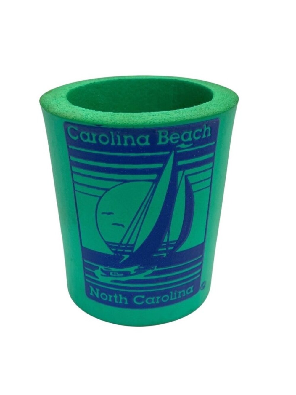 Carolina Beach North Carolina Green Foam Can Cooler Holder 12n